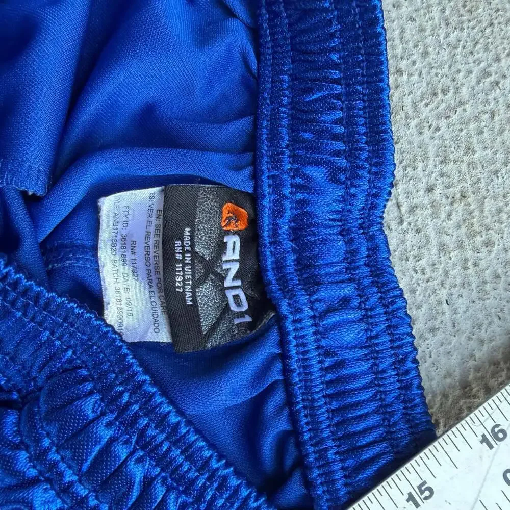 AND1 Blue and Black Basketball Athletic Gym Shorts